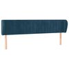 vidaXL Hoofdbord met randen 203x23x78/88 cm fluweel donkerblauw