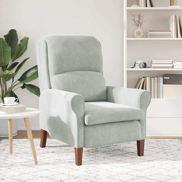 vidaXL Fauteuil Lichtgrijs 76 x 94 x 102 cm Fluweel