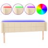 vidaXL Hoofdbord LED 163x16x78/88 cm stof cr&egrave;mekleurig