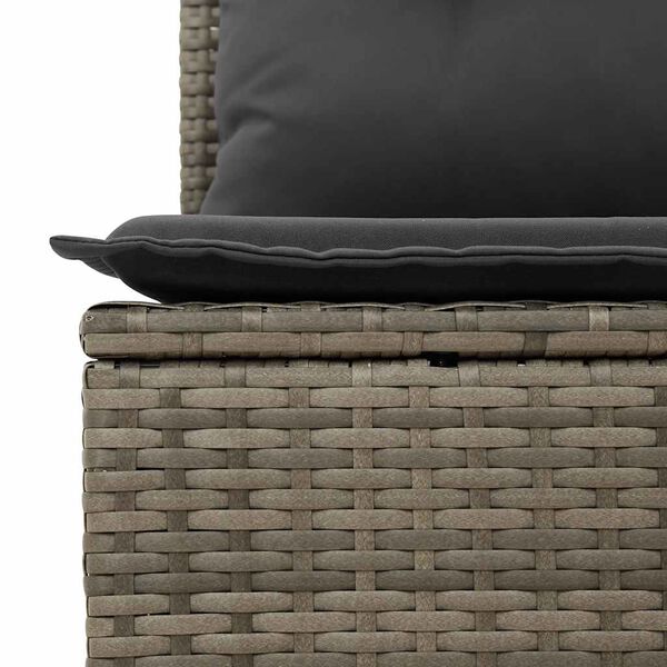 vidaXL 7-delige Loungeset met kussens poly rattan lichtgrijs