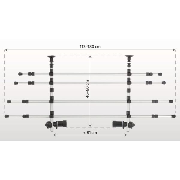 TRIXIE Auto hondenrek 105-172 cm aluminium zilver en zwart