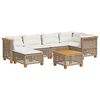 vidaXL 7-delige Loungeset met kussens poly rattan beige