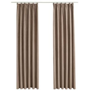 vidaXL Gordijnen verduisterend met haken 2 st 140x245 cm taupe