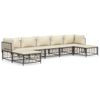 vidaXL 7-delige Loungeset met kussens poly rattan antracietkleurig