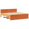 vidaXL Bed met boekenkast zonder matras grenenhout wasbruin 135x190 cm
