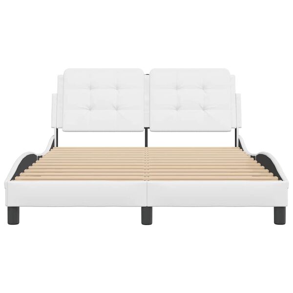 vidaXL Bedframe zonder matras "Zadar" kunstleer wit 140x200 cm