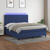 vidaXL Boxspring met matras en LED stof blauw 180x200 cm