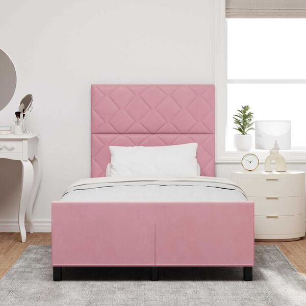 vidaXL Boxspringbed met hoofdeinde Roze 120 x 190 cm Fluweel