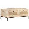 vidaXL Salontafel 90x50x37 cm massief mangohout en natuurlijk riet