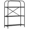 vidaXL Boekenkast 3-laags 80 x 30 x 109 cm Bewerkt hout Zwart Eiken