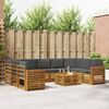 vidaXL Sofa-Sets 10 pcs Natuurlijk en Antraciet Massief Acaciahout