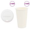 vidaXL Papieren koffiekopjes met deksel 1000 st 16oz 400 ml