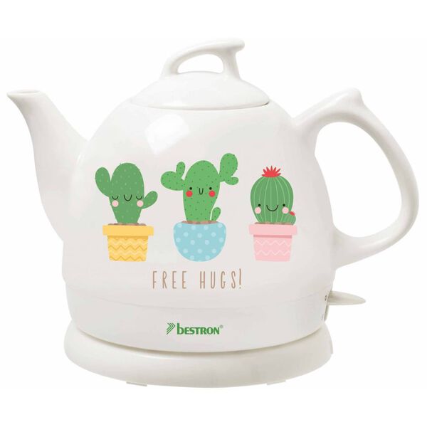 Bestron Waterkoker keramisch DTP800CA cactus 0,8 L wit