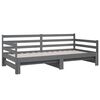 vidaXL Slaapbank uitschuifbaar massief grenenhout grijs 2x(90x190) cm