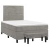 vidaXL Boxspring met matras fluweel lichtgrijs 120x190 cm