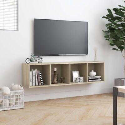 vidaXL Boekenkast/tv-meubel 143x30x36 cm sonoma eikenkleurig