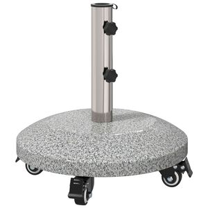 vidaXL Graniet parasolvoet met wielen voor 4-5 cm stok 27.2 kg Grijs