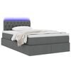vidaXL Opbergbed met LED met matras Donkergrijs 120 x 190 cm Stof