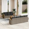 vidaXL 8-delige Loungeset met kussens poly rattan grijs