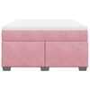 vidaXL Boxspring met matras fluweel roze 160x200 cm