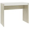 vidaXL Bureau 90x40x72 cm bewerkt hout wit en sonoma eikenkleurig