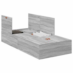 vidaXL Opbergbedframe met opslag Grijs Sonoma 70 x 190 cm Bewerkt hout