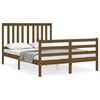 vidaXL Bedframe met hoofdbord massief hout honingbruin 140x190 cm