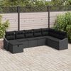 vidaXL Tuin Sofa Set met kussen 8 pcs Zwart 55 x 62 x 69 cm Poly riet