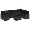 vidaXL Tuin Sofa Set met kussen met opslag 9 pcs Zwart Poly riet