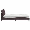 vidaXL Bed met matras stof donkerbruin 140x190 cm