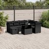 vidaXL 8-delige Loungeset met kussens poly rattan zwart