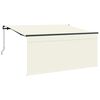 vidaXL Uitschuifbare luifel Cr&egrave;me 300 x 200 cm Polyester en Aluminium