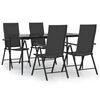 vidaXL 5-delige Tuinset poly rattan zwart