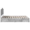 vidaXL Opslag bed met hoofdeinde Beton Grijs 150 x 200 cm Bewerkt hout