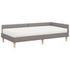 vidaXL Hoekbedframe met Matras met matras 2 pcs Taupe Stof