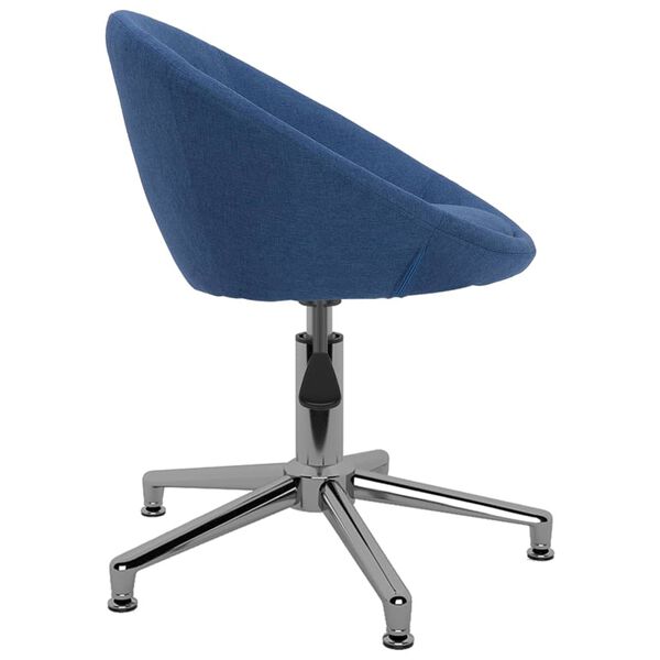 vidaXL Eetkamerstoelen draaibaar 4 st stof blauw