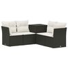 vidaXL Bankstel 5 st Zwart en Cream Wit Poly Rattan en Staal
