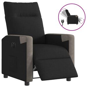 vidaXL Fauteuil verstelbaar elektrisch stof zwart