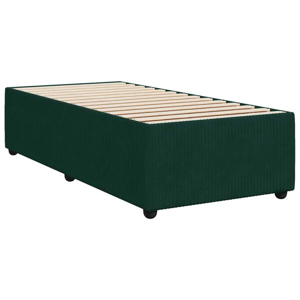 vidaXL Bedframe zonder matras 90x190 cm fluweel donkergroen