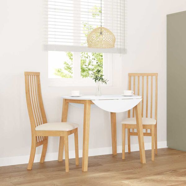 vidaXL Eetkamerstoelen met kussens 2 st massief hout rubber