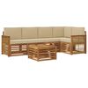vidaXL Buiten bankenset 5 st Naturel Massief Acaciahout en Polyester