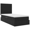 vidaXL Opbergbed met LED met matras met LED Zwart 90 x 190 cm Fluweel
