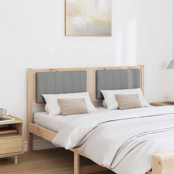 vidaXL Gestoffeerd hoofdbord Bruin 135 cm Massief grenenhout
