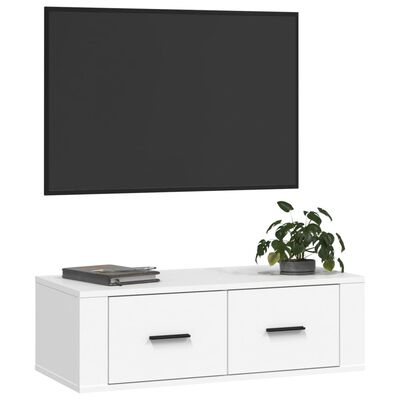 vidaXL Tv-hangmeubel 80x36x25 cm bewerkt hout wit