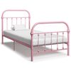 vidaXL Bedframe metaal roze 100x200 cm