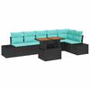 vidaXL Tuin Sofa Set 7 st Zwart Poly riet