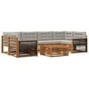 vidaXL Buiten bankenset met kussen 7 pcs Naturel en lichtgrijs