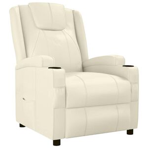 vidaXL Fauteuil verstelbaar kunstleer cr&egrave;mewit