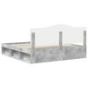 vidaXL Bedframe met hoofdeinde Beton 200 x 200 cm Massief grenenhout