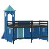 vidaXL Kinderhoogslaper met toren 80x200 cm massief grenenhout blauw